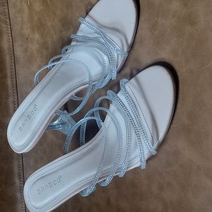 Bamboo Block Crystal Heels